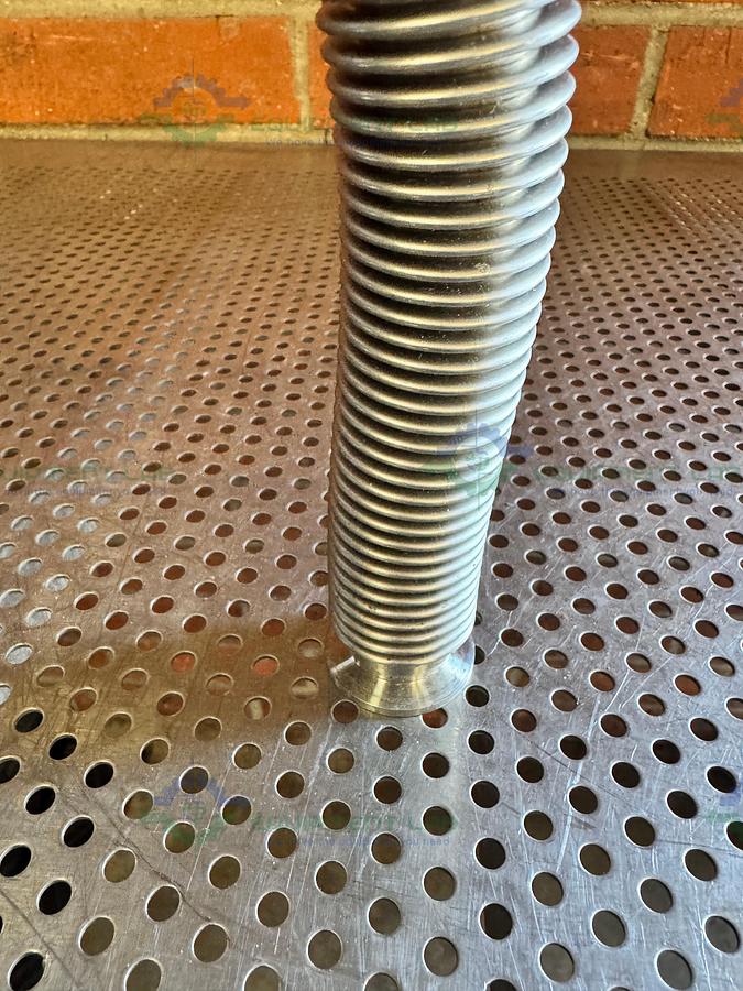 Used Stainless Steel Bellows Flexible Vacuum Hose 10" w/ KF 25 Fitting