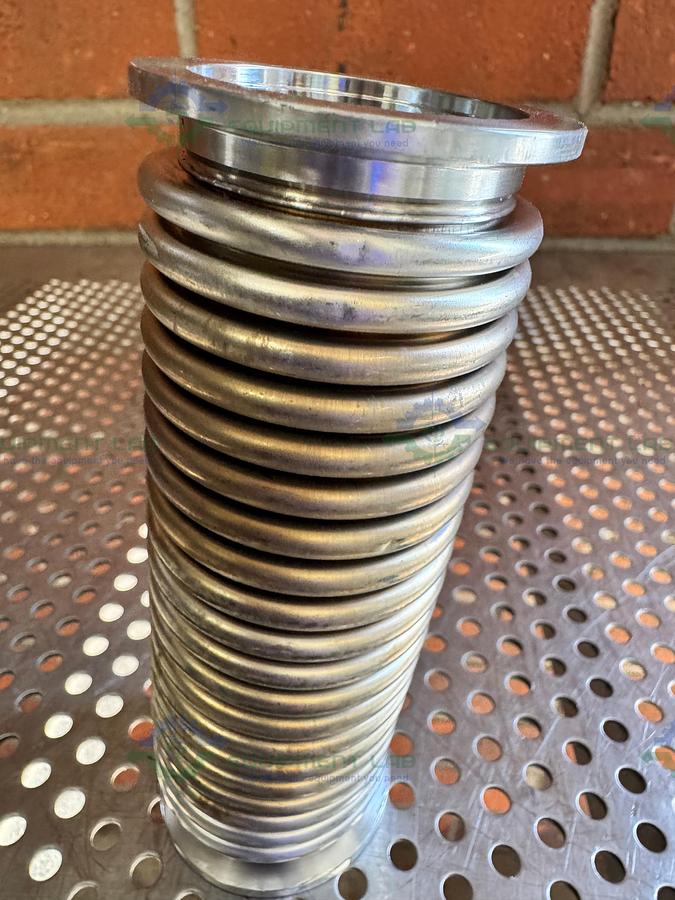 Used Stainless Steel Bellows Flexible Vacuum Hose 6" w/ KF 40 Fitting