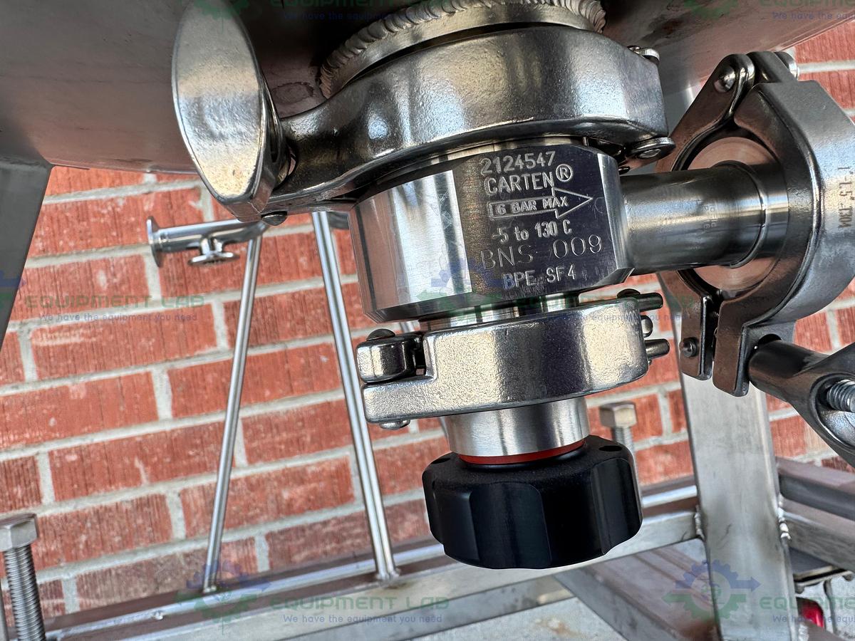 Used Unknown Brand 300 Liter Mixing Tank w/ Lenze 3 Phase Motor, Impeller