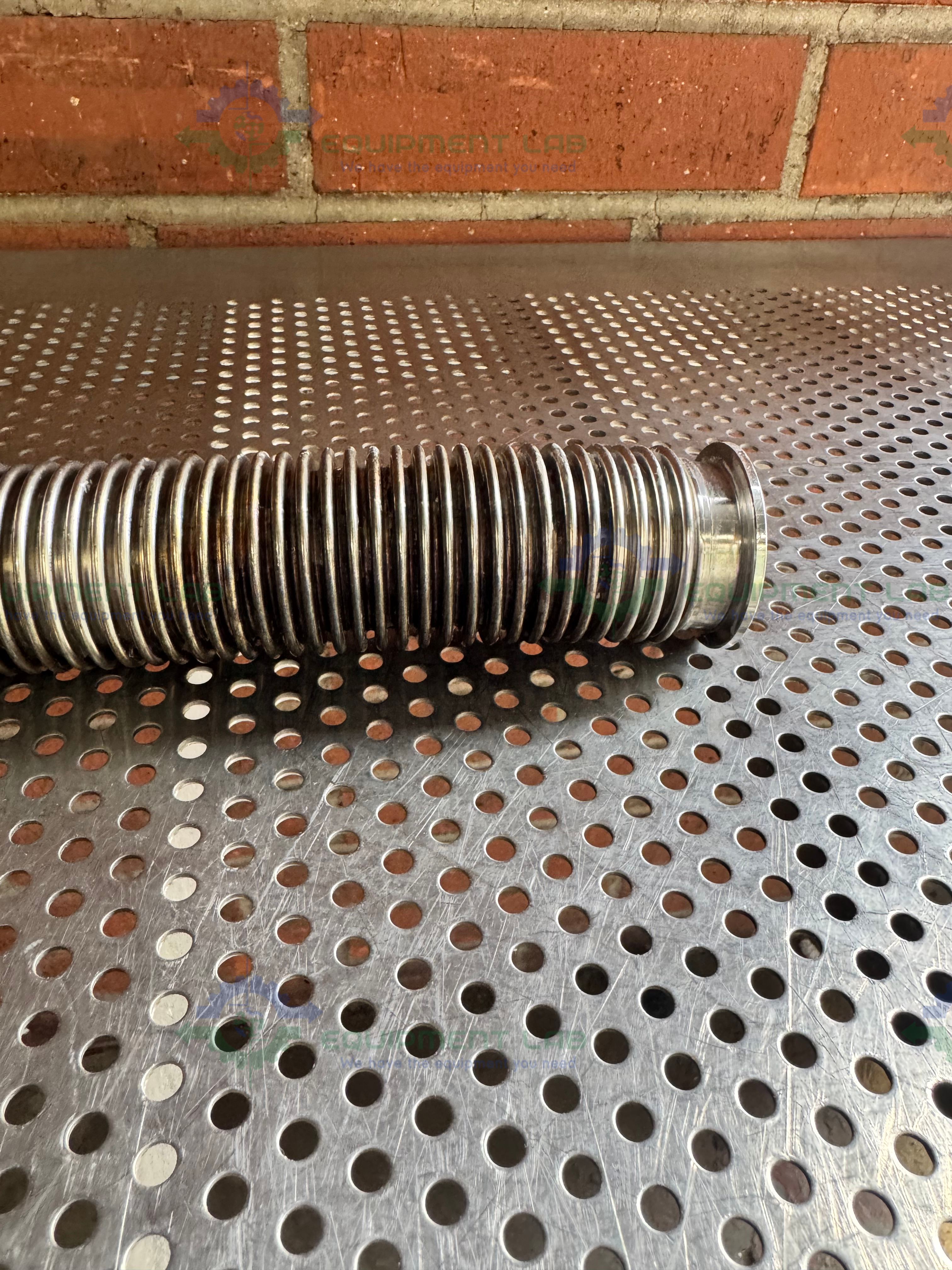 Used Stainless Steel Bellows Flexible Vacuum Hose 19" w/ KF 40 Fitting