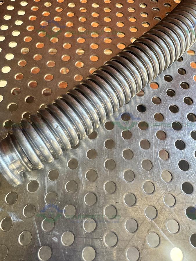 Used Stainless Steel Bellows Flexible Vacuum Hose 64" w/ KF 16/10 Fitting