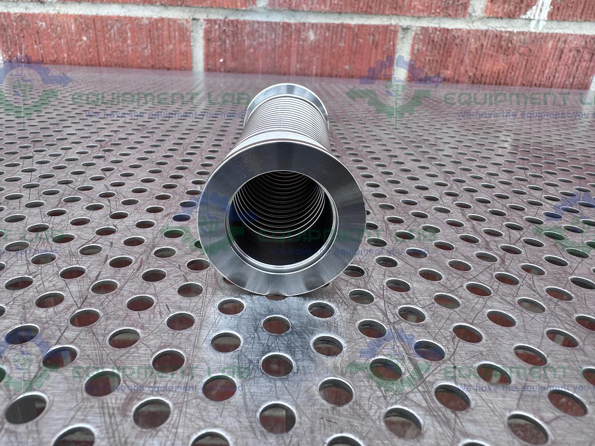 Used Stainless Steel Bellows Flexible Vacuum Hose 5" w/ KF25 Fitting