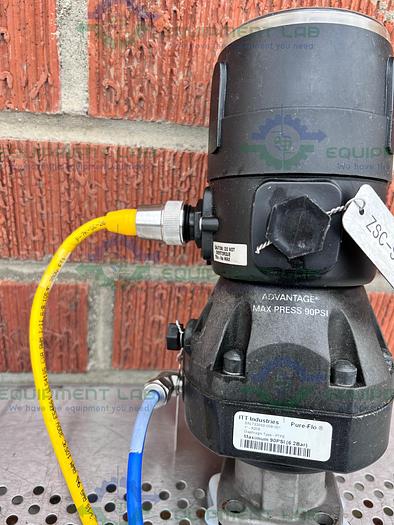 Used ITT Pure-Flo A208 Diaphragm Valves 90PSI 1" w/ ASCO Valve Positioner