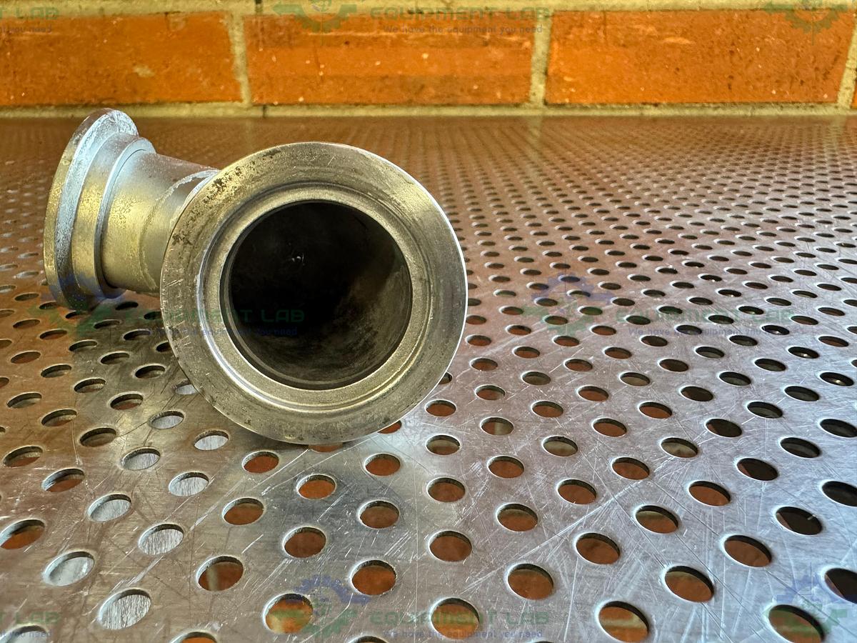 Used Stainless Steel 90 Degree KF 40 Elbow Nipple Vacuum Fitting