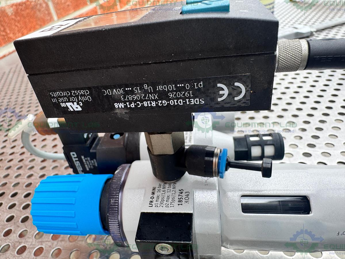 Used Festo LFR-D-Mini Regulator w/ Festo HEE-D-Mini-24 36PSI/0.25MPa