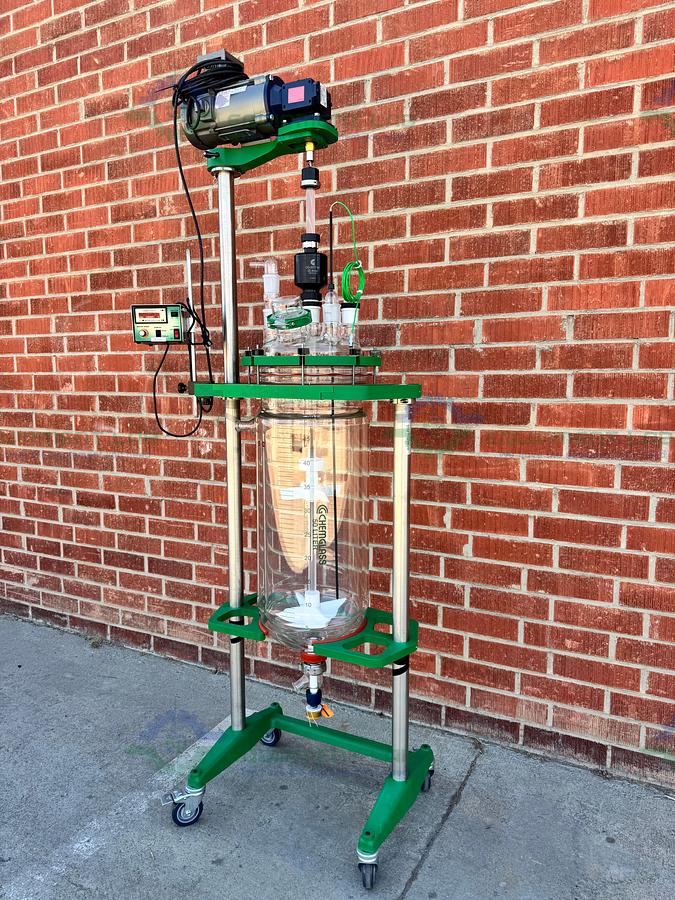Chemglass 50 Liter Jacketed Glass Reactor w/ Zero Dead Space Drain Valve MFG 20
