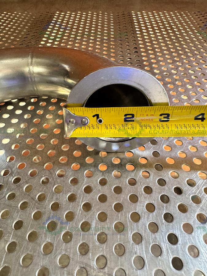 Used Stainless Steel 180 Degree U Bend Vacuum Tube Elbow w/ KF50 Fitting