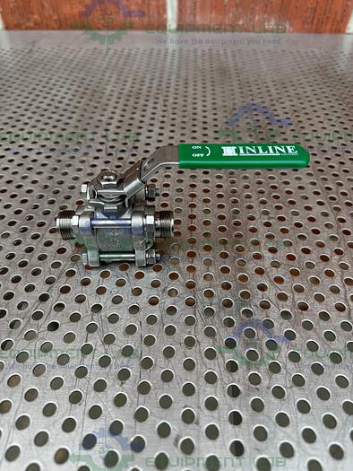 Used Inline Industries  Stainless Steel Ball Valve w/ 1/2" Sanitary Fitting