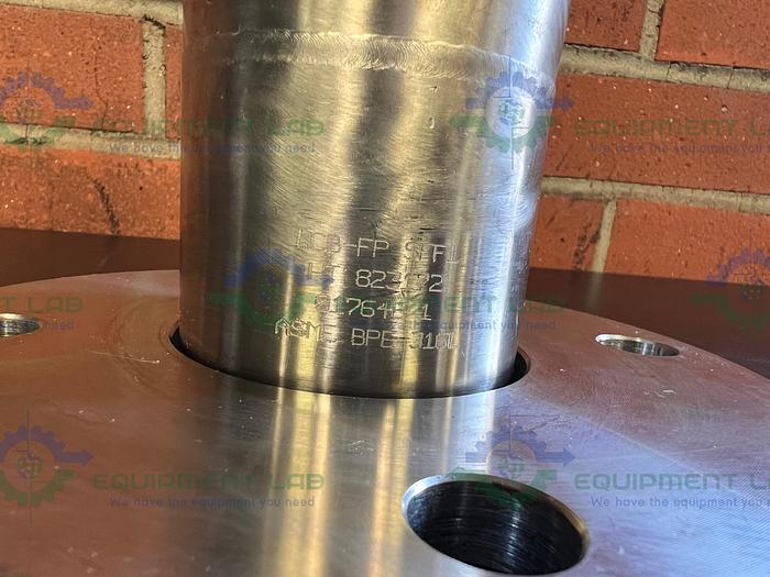 Used Max Pure 316 Stainless Steel Tee w/ 3" Sanitary Fitting to 5" Flange