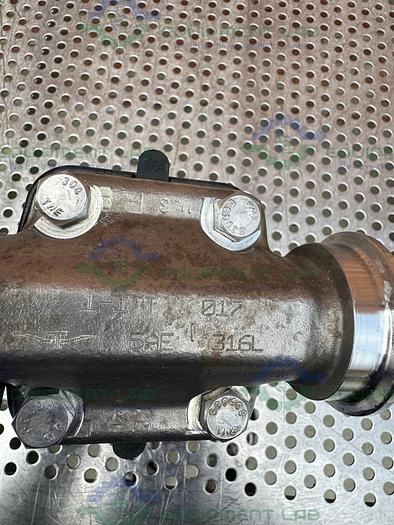 Used ITT Pure Flo 316L Stainless Steel  Diaphragm Valve w/ 1" Sanitary Fitting