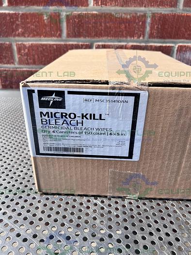 Used Box of 6- Medline  Micro-Kill Germicidal Bleach Wipes 6x5