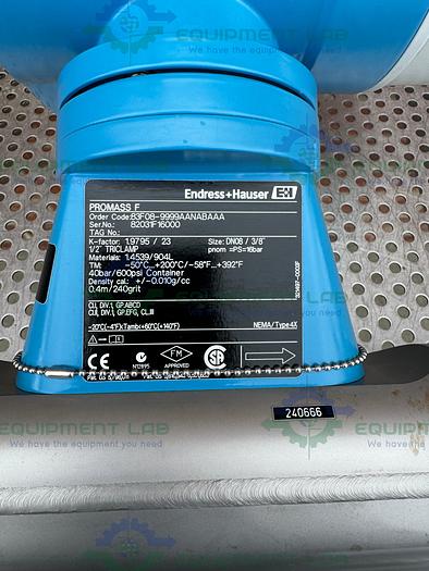 Used Endress + Hauser Promass 83 Mass Flow Meter 85-260 VAC w/ 1/2" Sanitary Fitting