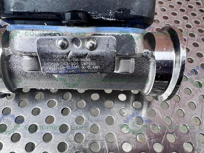 Used ITT Pure Flo 1-F-419-6-4-TM-963S-CWP150 Diaphragm Valve w/ 1" Sanitary Fitting