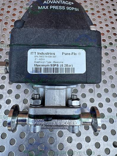 Used ITT Pure Flo .5-316L- RA20MAX-CWP150 Diaphragm Valve A205 w/.5" Sanitary Fitting