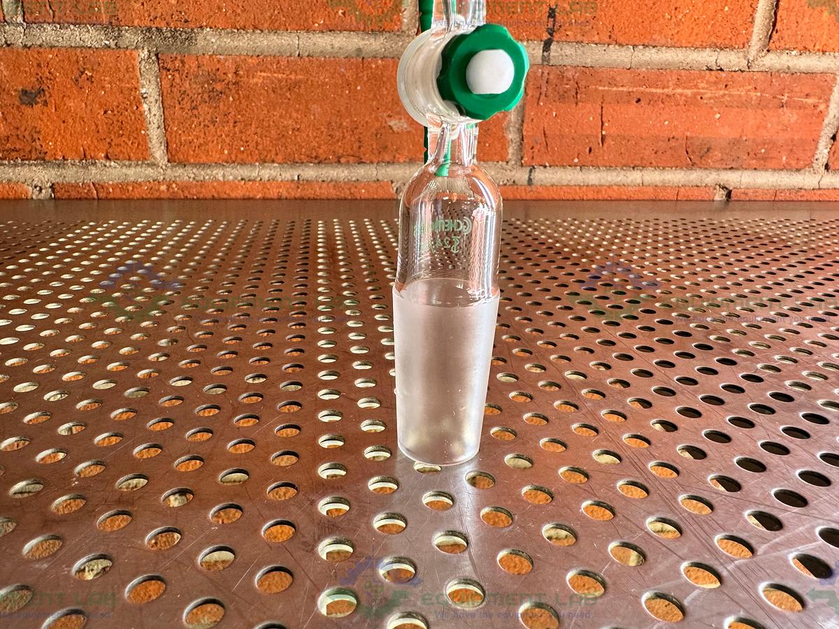 Used Chemglass Flow Control Adapter, 90 Degree, 24/40 Inner Joint, w/ PTFE StopCock