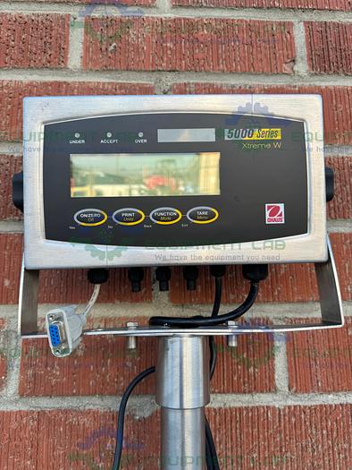 Used Ohaus Defender D51XW250WX 5000 Xtreme W 500 Lbs SS Scale w/ 24" x 24" Platform