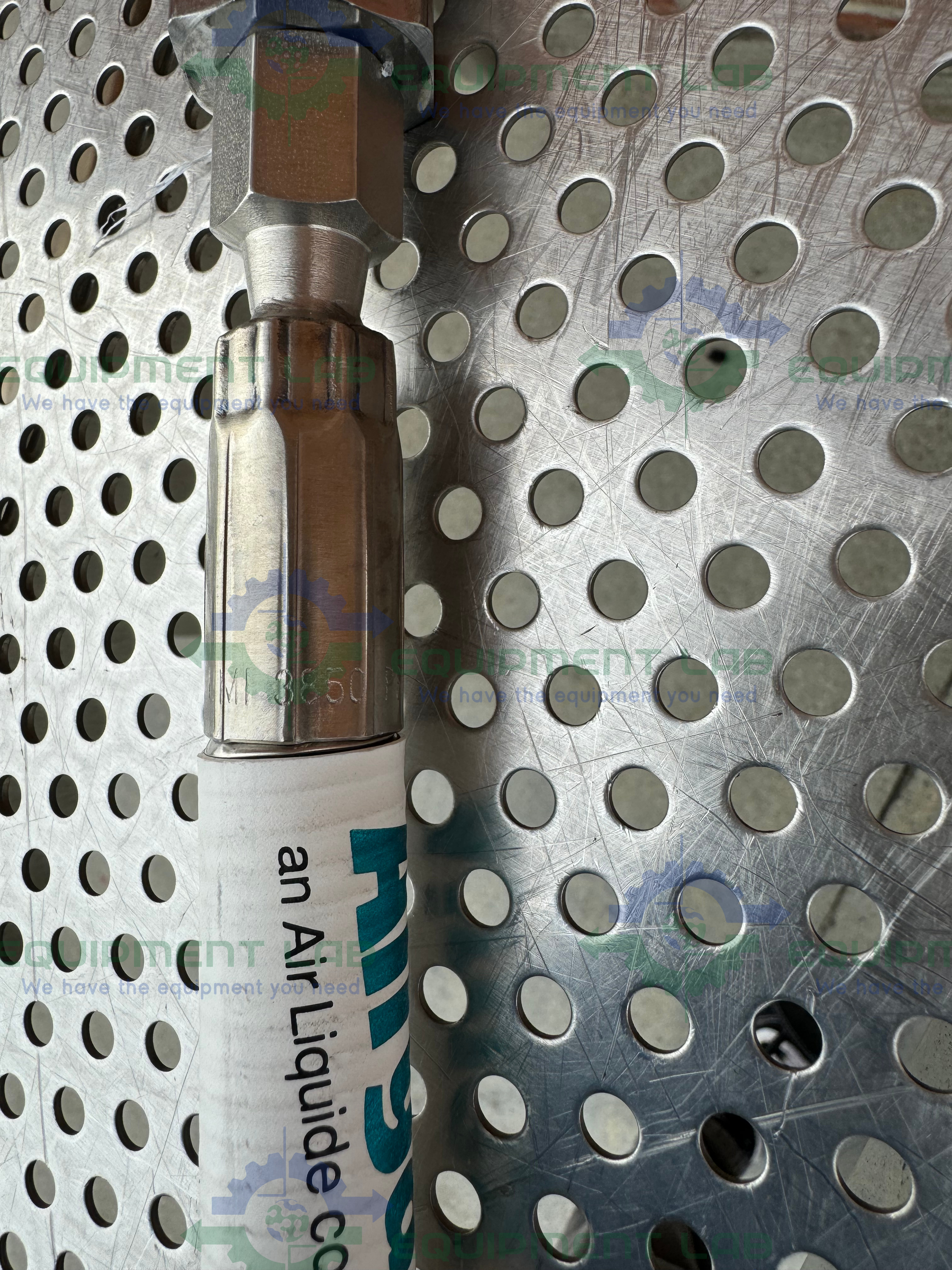 Used Airgas Stainless Steel Flexible Hose 39" w/ Compression Fitting, End Attachments