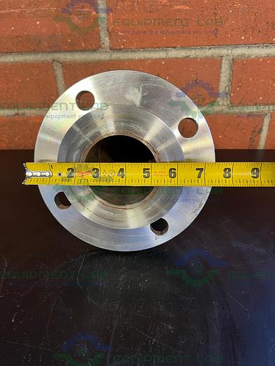 Used Max Pure 316 Stainless Steel Tee w/ 3" Sanitary Fitting to 5" Flange