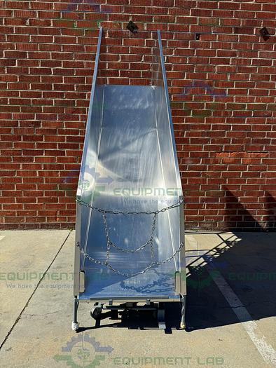 Used 6 Ft Stainless Steel Warehouse Ladder w/ Barrel Slide 80" x 32"