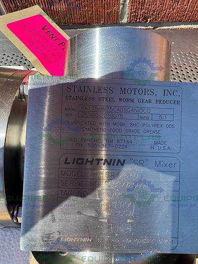 Stainless Motors SA2C02N04B5T Washdown Duty Motor w/ Lightnin SR Mixer 0.5 HP