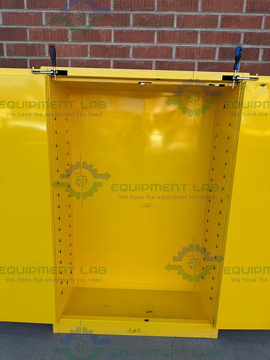 Used JustRite 45 Gallon Flammable Liquid Storage Cabinet w/ Soft Close Doors, Key