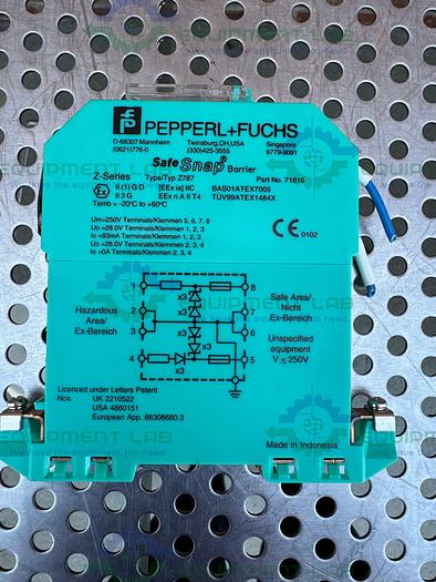 Used Pepperl Fuchs Z Series Z787 Safe Snap Barrier Safety Relay 71816