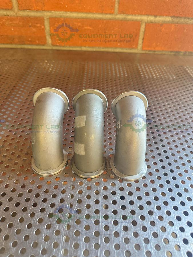 Used Stainless Steel 90 Degree KF 50 Elbow Nipple Vacuum Fitting