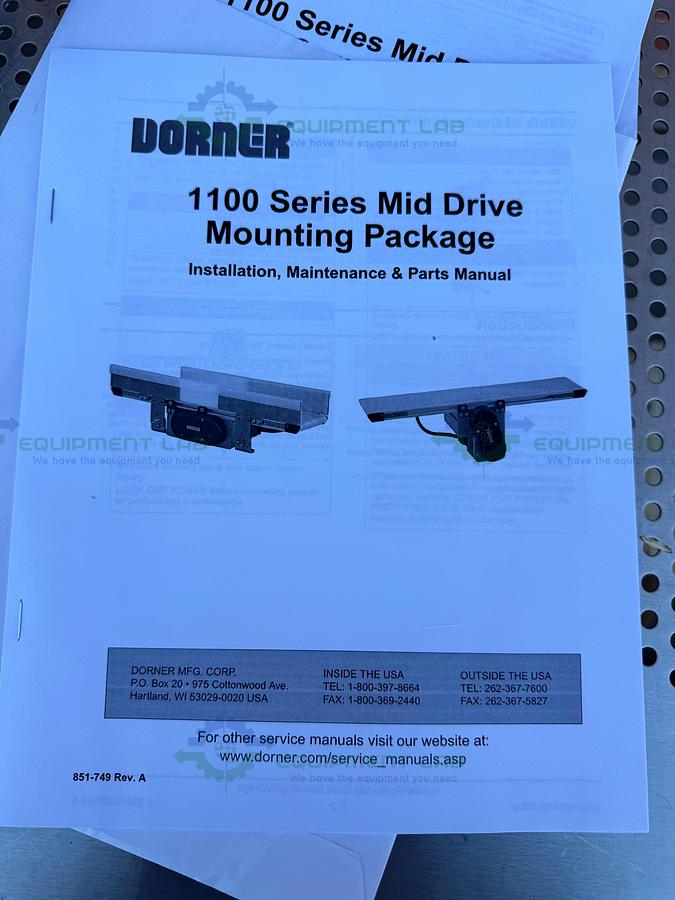 Dorner 1100 Mid Drive Belt Conveyor 48" x 4" w/ 11M036PL411FN Gearmotor