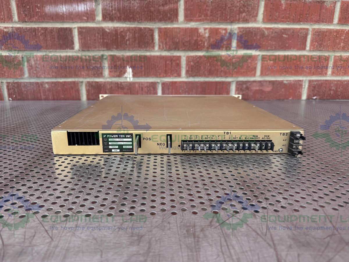 Used Power Ten 3300D-1060 DC Power Supply 115 VAC, 60 Hz