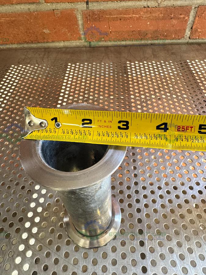 Used Stainless Steel KF 50 Nipple Vacuum Fitting 6.5" Length