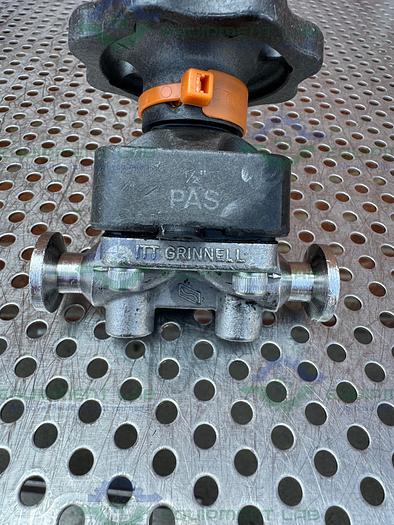 Used ITT / Grinnell 316L Stainless Steel Diaphragm Valve w/ 1/2" Sanitary Fitting