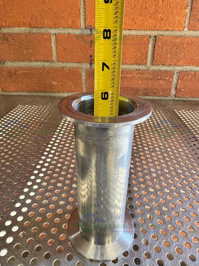 Used Stainless Steel KF 50 Nipple Vacuum Fitting 6" Length
