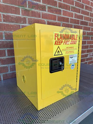 Used Eagle 1904 4 Gallon Flammable Liquid Storage Cabinet w/ Soft Close Door, Key