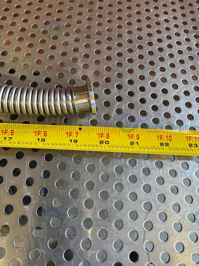 Used Stainless Steel Bellows Flexible Vacuum Hose 20" w/ KF 16/10 Fitting