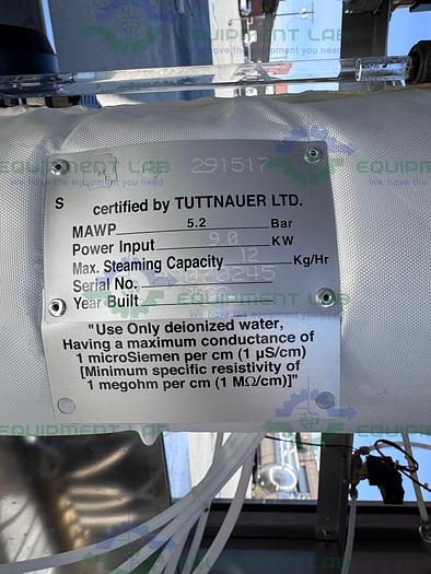 Used Tuttnauer 5075 EL CPVGP-B/L Side Load Steam Sterilizer w/ Cooling Coil MFG 2022