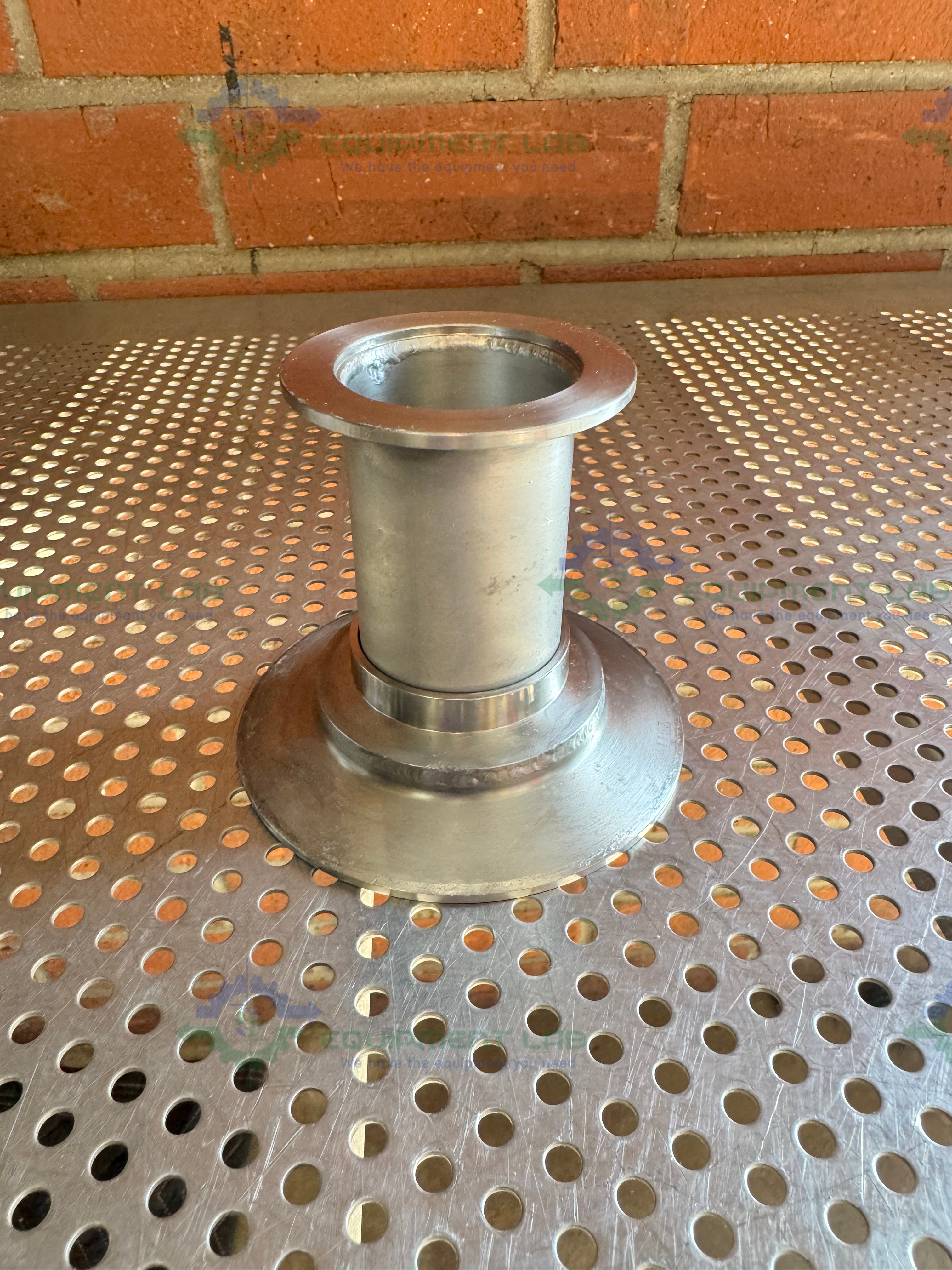 Used Stainless Steel Vacuum Reducer KF 50 to 4" Sanitary Fitting