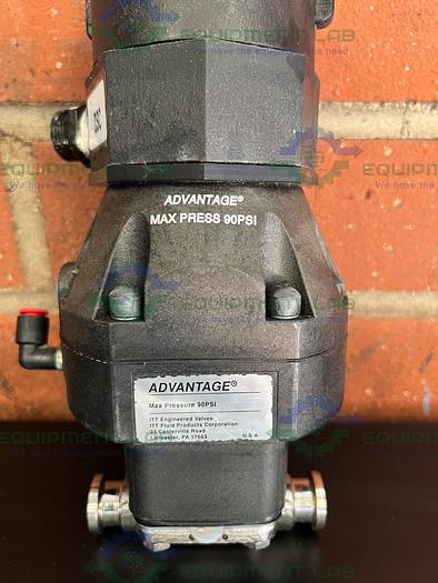 Used ITT Pure Flo 9920 Diaphragm Valve 90 PSI w/ 3/4" Sanitary Fittings