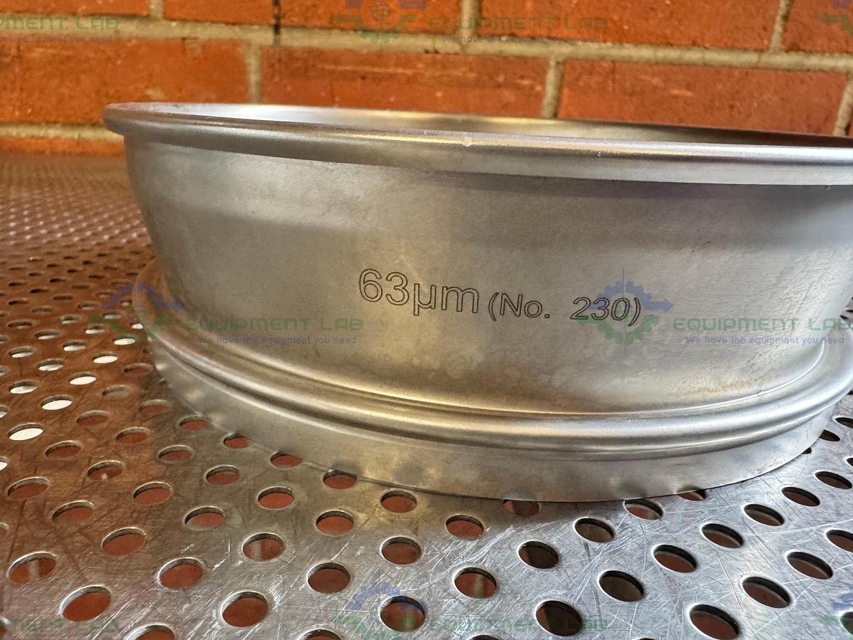 Used Retsch Sieve Frame and Screen, 8" Diameter x 2" Deep, 63um Mesh Size