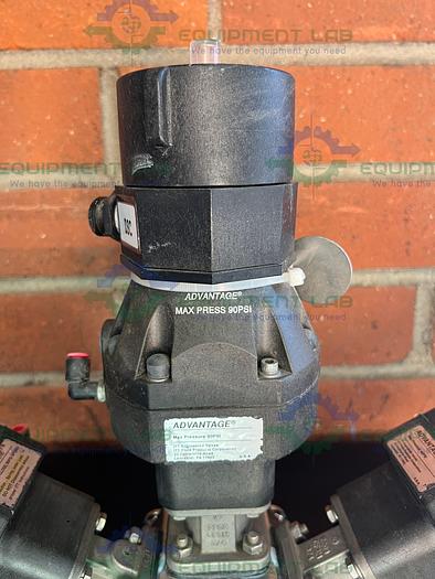 Used Lot of 3- ITT Pure Flo 9920 Diaphragm Valve w/ 4- Way 3/4" Sanitary Fittings