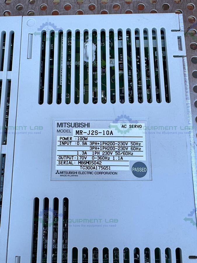 Used Mitsubishi MR-J2S-10A AC Servo Drive 100W, 170V 0-360HZ 1.1A Output