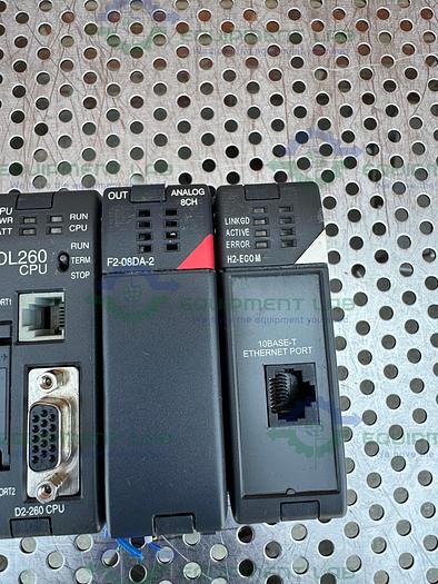 Used Automation Direct Logic 205 Koyo w/ DL260 CPU, H2-ECO M, F2-08DA-2 Modules