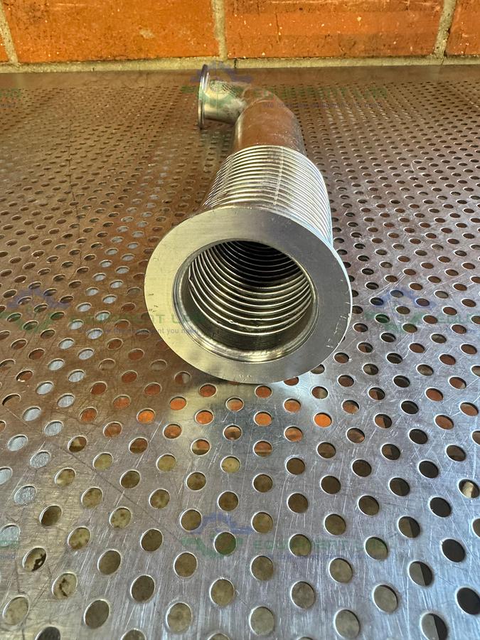Used Stainless Steel KF50 to KF 40 Vacuum Bellow with 90 Degree Elbow
