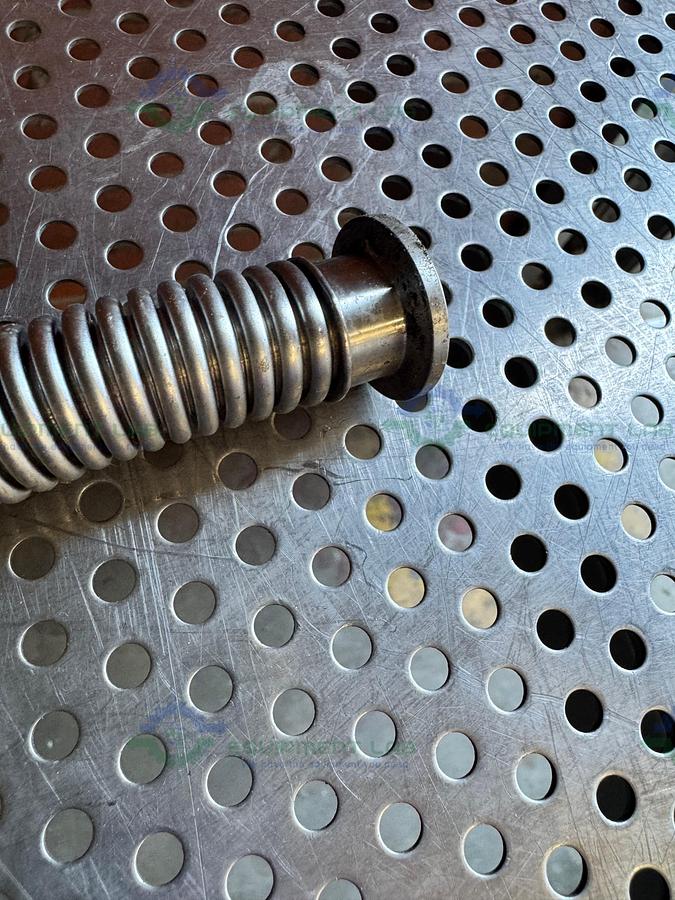 Used Stainless Steel Bellows Flexible Vacuum Hose 38" w/ KF 16/10 Fitting