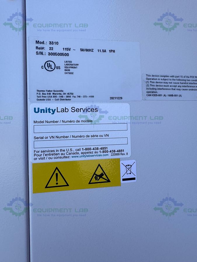 Used Thermo Forma 3310 Steri-Cult Double Stack CO2 Incubator, 11 cu. ft, 50°C MFG 21