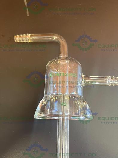 Used Chemglass 65mm Joint Dip / Syphon Tube w/ Hose Fittings