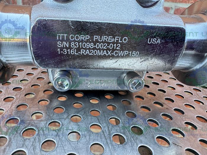 Used ITT Pure Flo 1-316L-RA20MAX-CWP150 Diaphragm Valve w/ 1" Sanitary Fitting