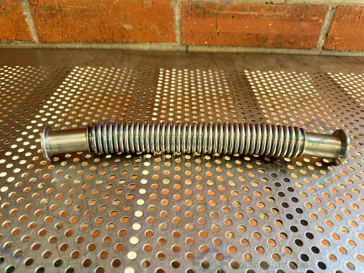 Used Stainless Steel Bellows Flexible Vacuum Hose 12" w/ KF 25 Fitting