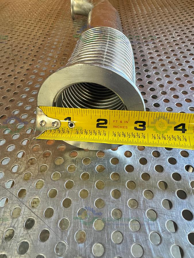 Used Stainless Steel KF50 to KF 40 Vacuum Bellow with 90 Degree Elbow