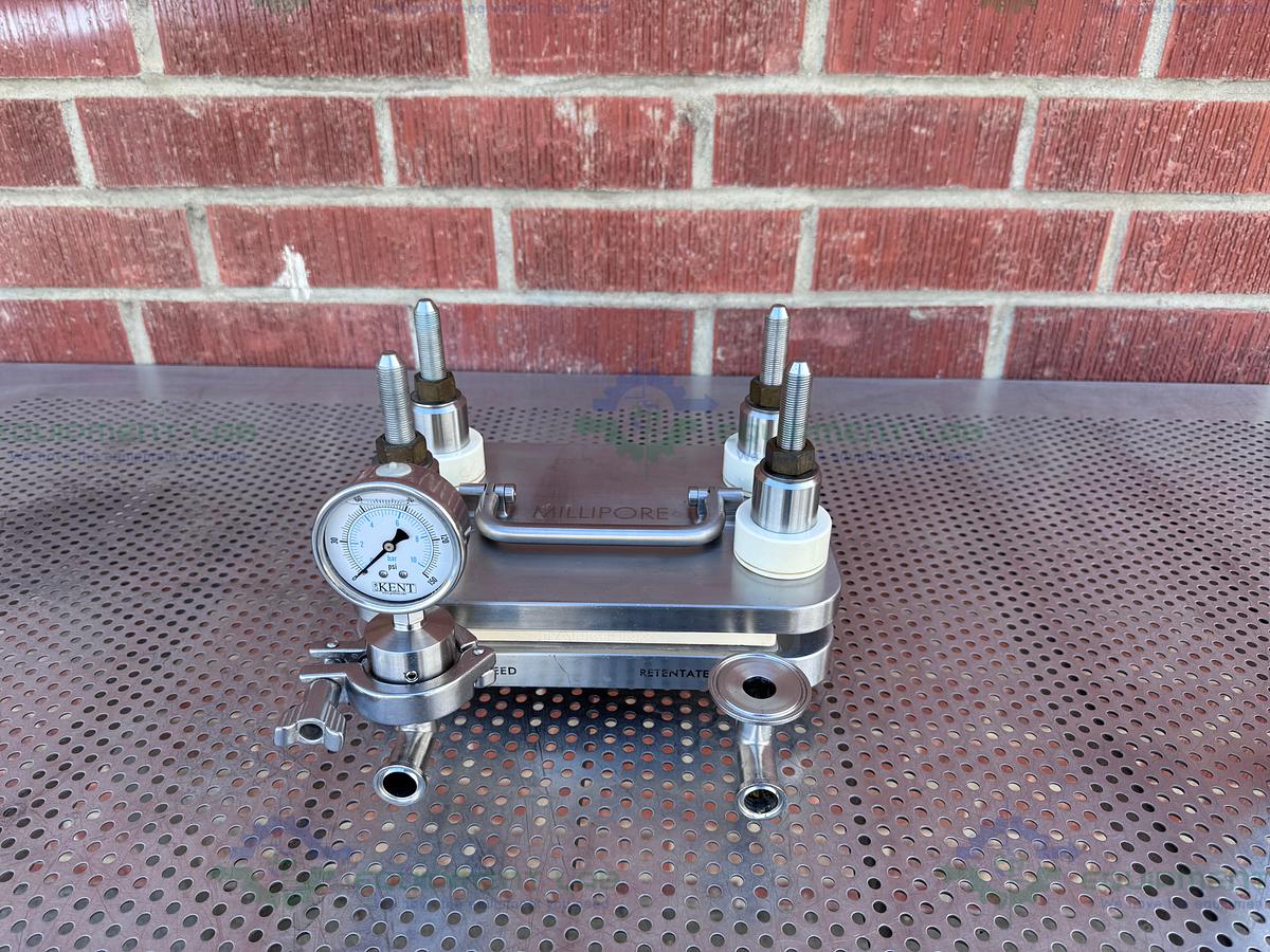 Used Millipore Stainless Steel Pellicon Filter Holder w/ GW Kent Gauge