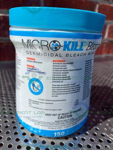 Used Box of 6- Medline  Micro-Kill Germicidal Bleach Wipes 6x5